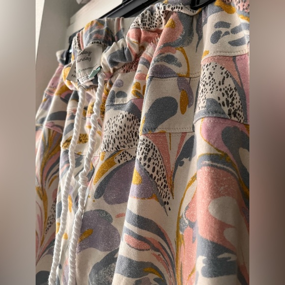 Anthropologie Floral Joggers 1X Saturday Sunday Pastel Colors - Picture 7 of 10